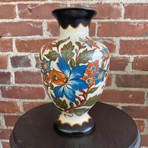Handpainted Zuid Holland Plateel Dutch Pottery Vase Vintage Signed Numbered
